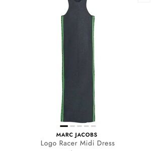 Marc Jacobs Charcoal Dress with Neon Green Detail